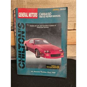 Chilton's General Motors Camaro 1982-92 Repair Manual (8260) 28282 Wiring/Vacuum